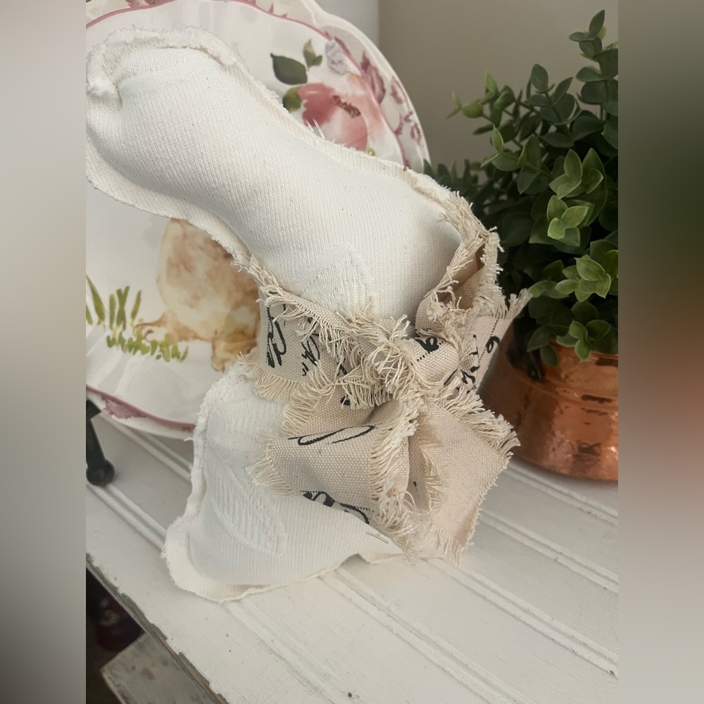 Charming White Fabric Bird Accent